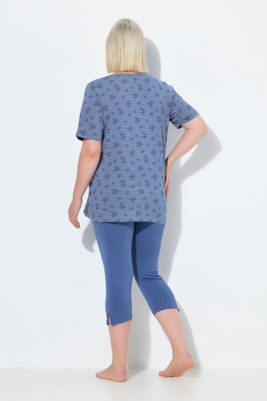 Pinstripe Petal Two Piece Pajama Set