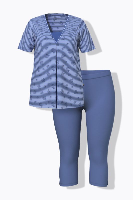 Pinstripe Petal Two Piece Pajama Set