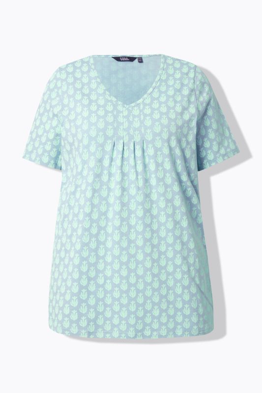 Cactus Print Short Sleeve V-Neck Tee