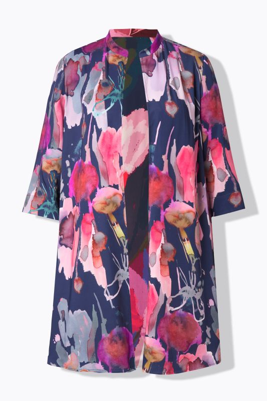 Reversible 3/4 Sleeve Floral Cardigan