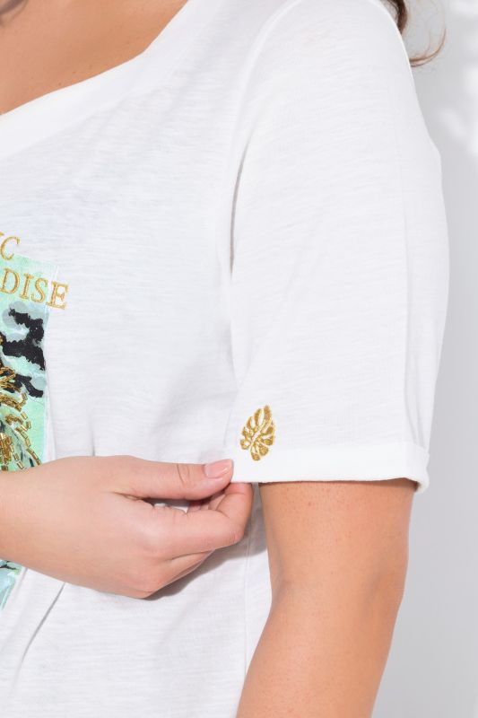 Paradise Sequined Tie Hem Graphic Tee