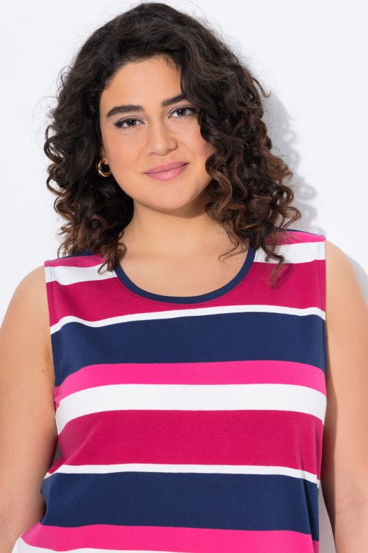Striped Longline Handkerchief Hem Tank