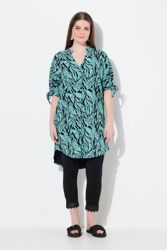 Eco Cotton Jungle Print Short Sleeve Tunic Dress