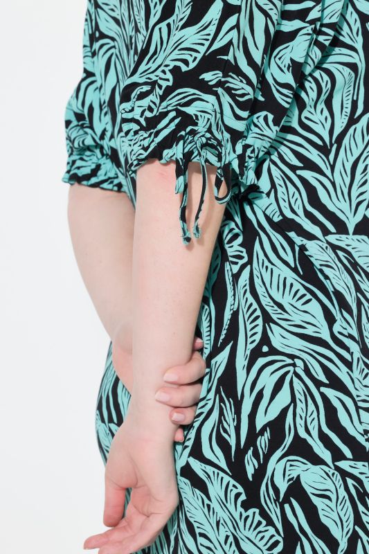 Eco Cotton Jungle Print Short Sleeve Tunic Dress