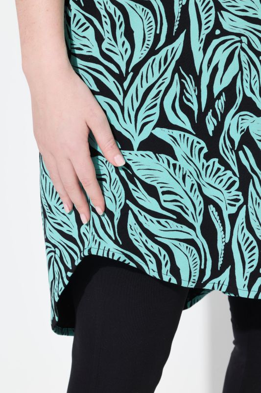 Eco Cotton Jungle Print Short Sleeve Tunic Dress