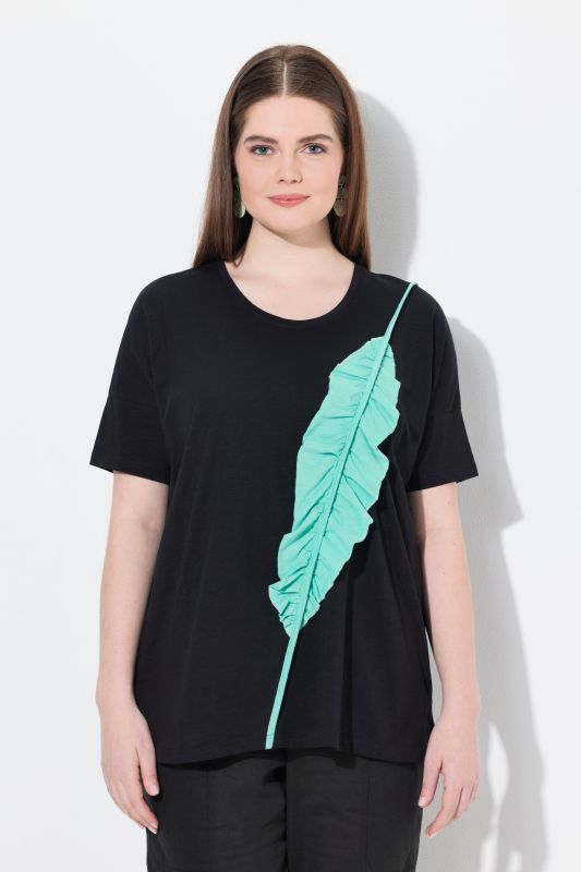 Eco Cotton 3D Leaf Motif Short Sleeve Tee