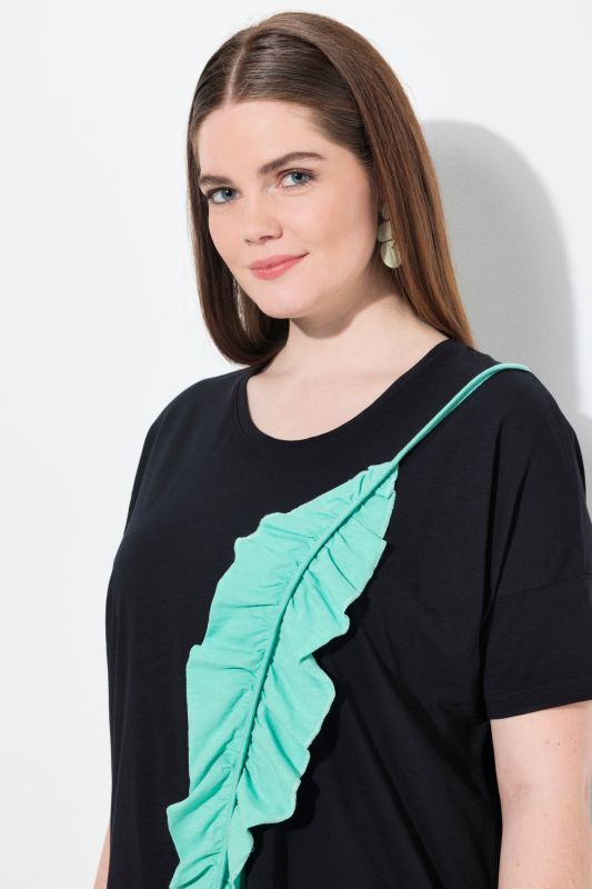 Eco Cotton 3D Leaf Motif Short Sleeve Tee