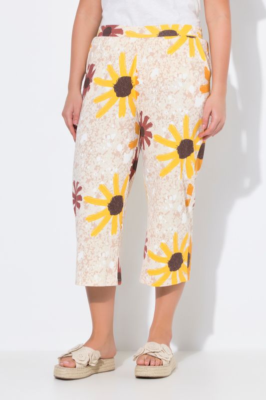 Eco Cotton Sunflower Print Comfort Wast Culottes