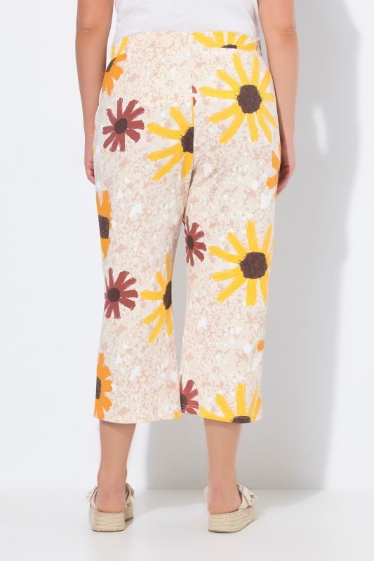 Eco Cotton Sunflower Print Comfort Wast Culottes
