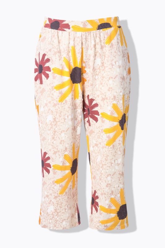 Eco Cotton Sunflower Print Comfort Wast Culottes
