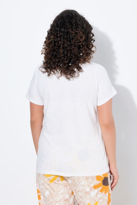 Eco Cotton Sunflower Embroidered Short Sleeve Tee