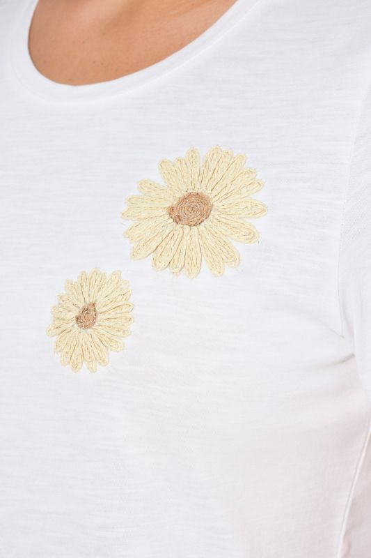 Eco Cotton Sunflower Embroidered Short Sleeve Tee