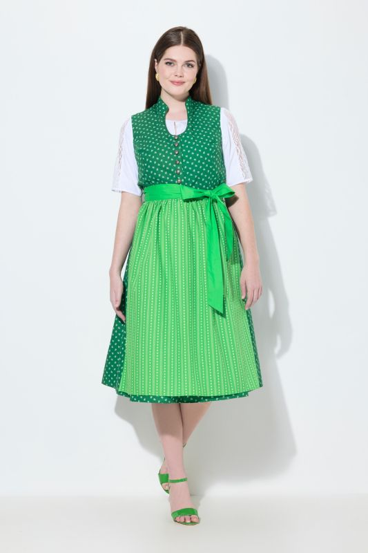 Рокля тип Dirndl със ситен принт