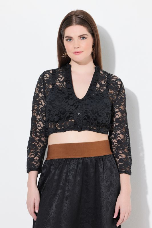 Lace V-Neck Dirndl Blouse
