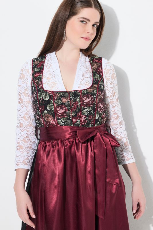 Lace V-Neck Dirndl Blouse