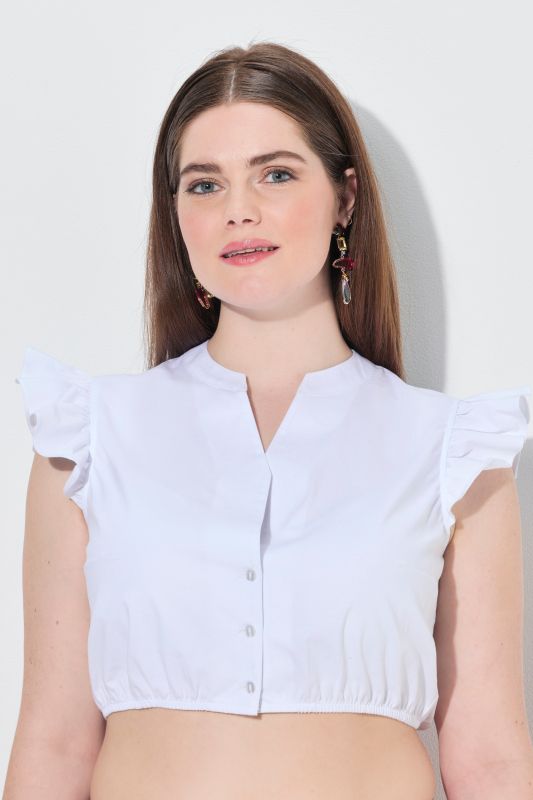 Блуза тип Dirndl с къдрави акценти