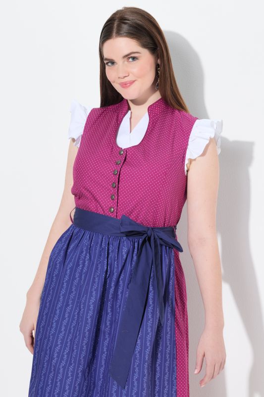 Блуза тип Dirndl с къдрави акценти