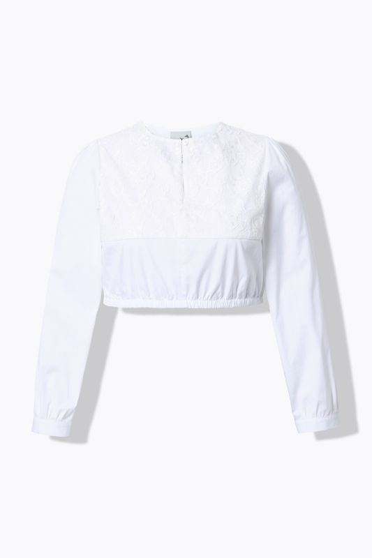 Lace Panel Long Sleeve Dirndl Blouse