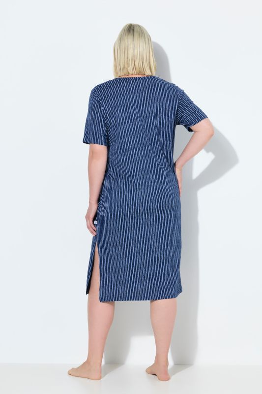 Dot Stripe Short Sleeve Nightgown