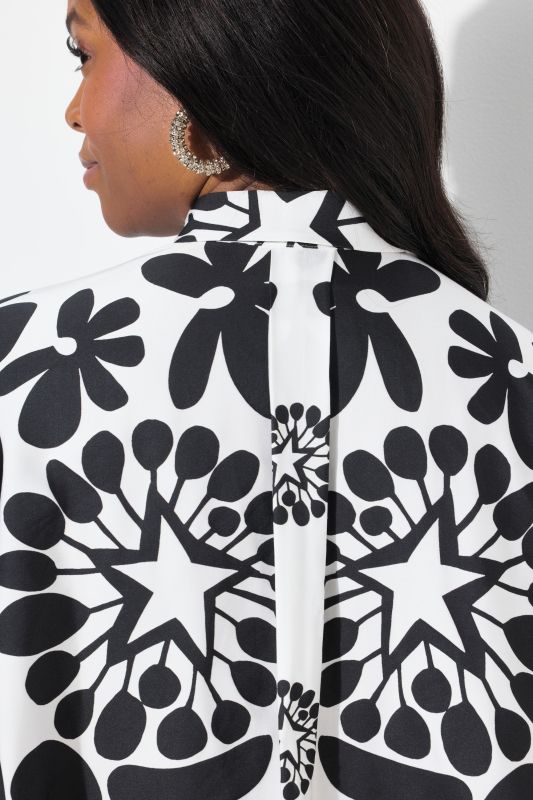 Floral 3/4 Sleeve Satin Blouse