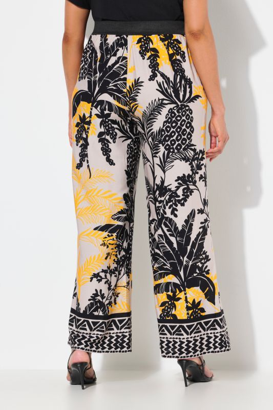 Tropical Foliage Elastic Waist Pants