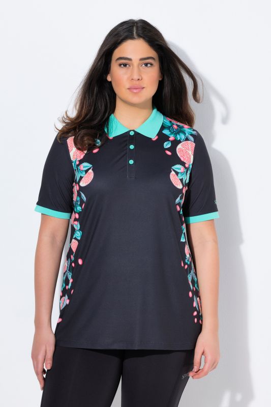 Quick Drying Pomegranate Motif Active Polo