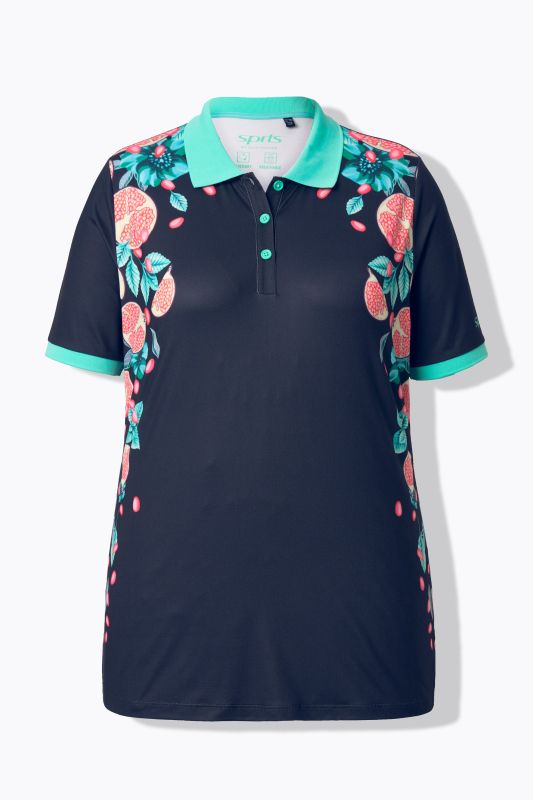 Quick Drying Pomegranate Motif Active Polo