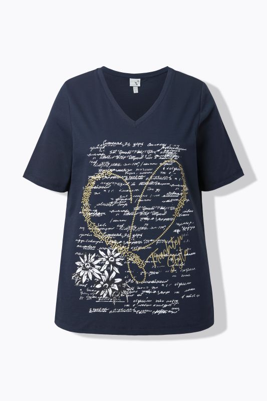 Graphic Lettering Short Sleeve Rhinestone Tee
