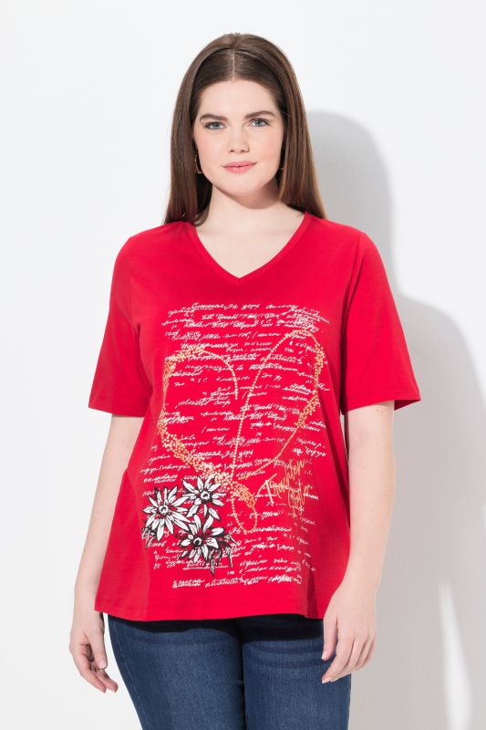 Graphic Lettering Short Sleeve Rhinestone Tee