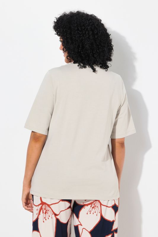 Metallic Flower Print Short Sleeve Tee