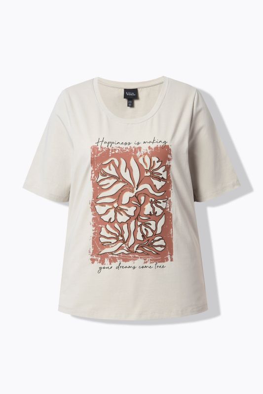 Metallic Flower Print Short Sleeve Tee
