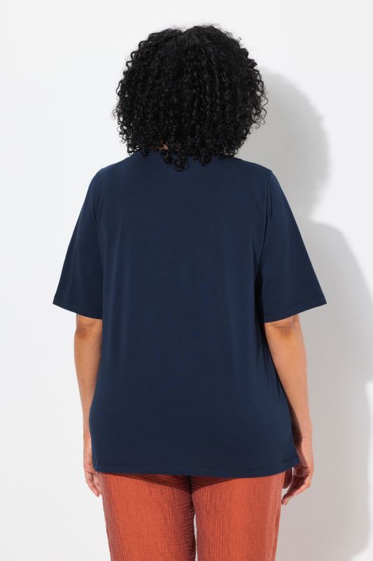 Metallic Flower Print Short Sleeve Tee