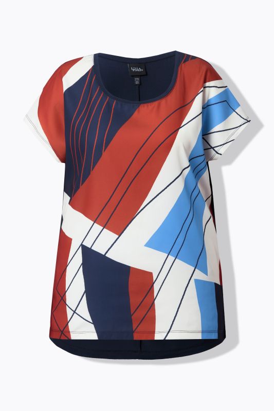 Graphic Print Cap Sleeve Tee