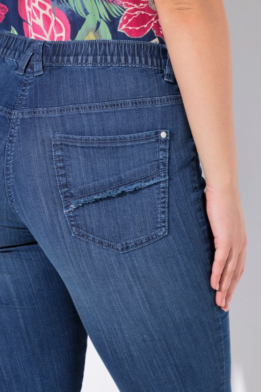 Denim Elastic Waist Capres