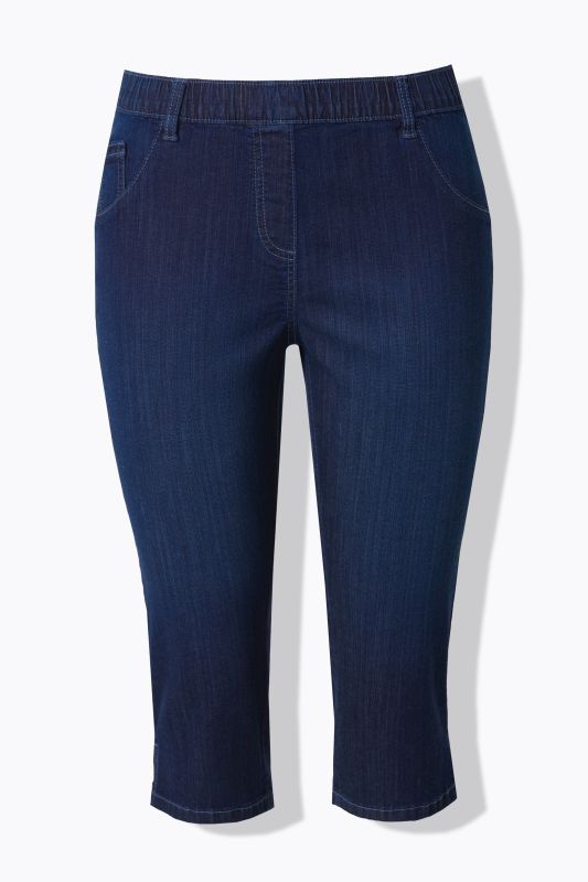 Denim Elastic Waist Capres