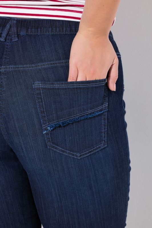 Denim Elastic Waist Capres