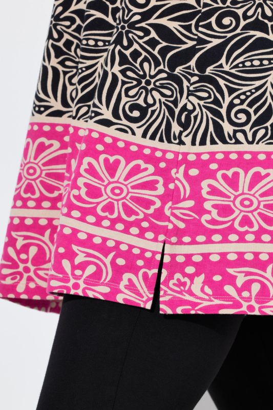 Leaf Print Knit A-Line Tunic
