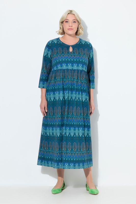 Ikat-Inspired Empire Knit A-Line Pocket Dress