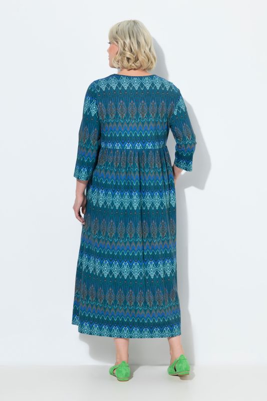 Ikat-Inspired Empire Knit A-Line Pocket Dress