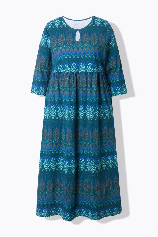 Ikat-Inspired Empire Knit A-Line Pocket Dress