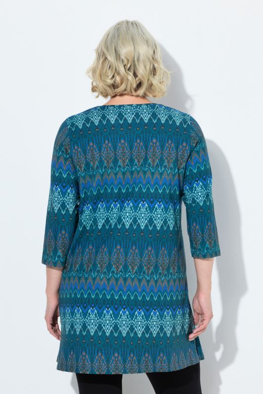 Ikat-Inspired Empire Knit A-Line Tunic