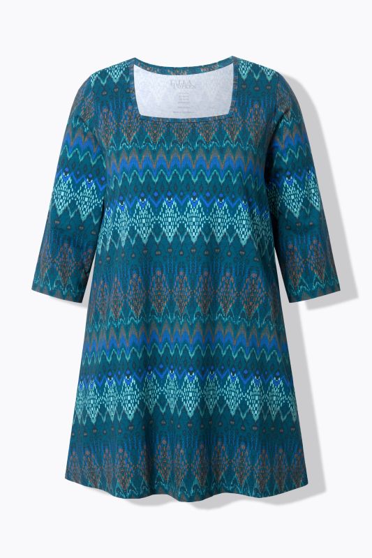 Ikat-Inspired Empire Knit A-Line Tunic