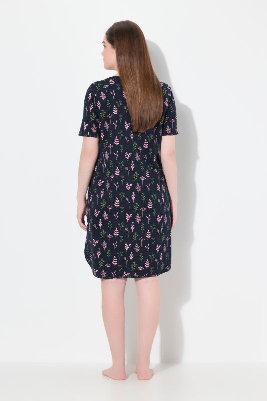 Eco Cotton Flower Print Short Sleeve Nightgown