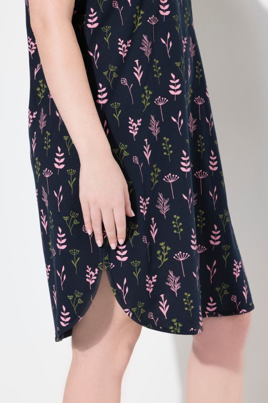 Eco Cotton Flower Print Short Sleeve Nightgown
