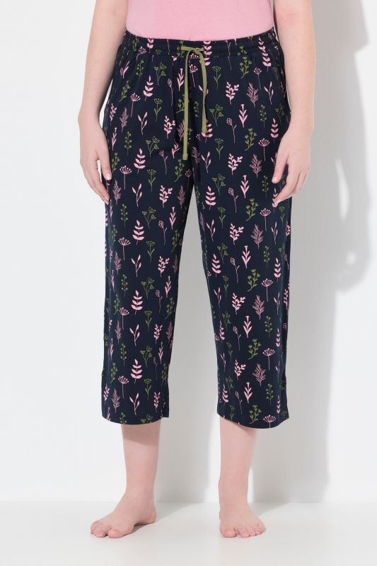 Eco Cotton Flower Print Cropped Pajama Pants