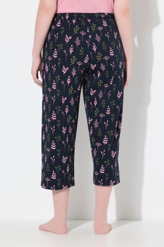 Eco Cotton Flower Print Cropped Pajama Pants