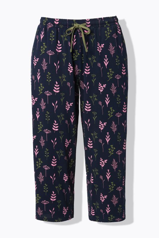 Eco Cotton Flower Print Cropped Pajama Pants