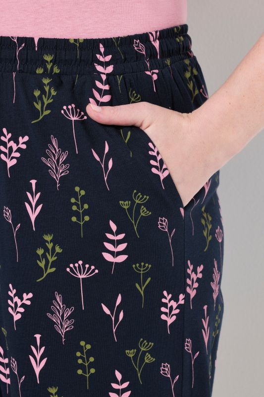 Eco Cotton Flower Print Cropped Pajama Pants