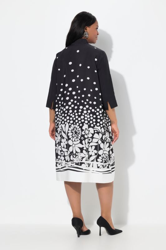 Flower Print 3/4 Sleeve Dress