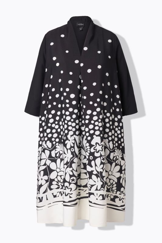 Flower Print 3/4 Sleeve Dress